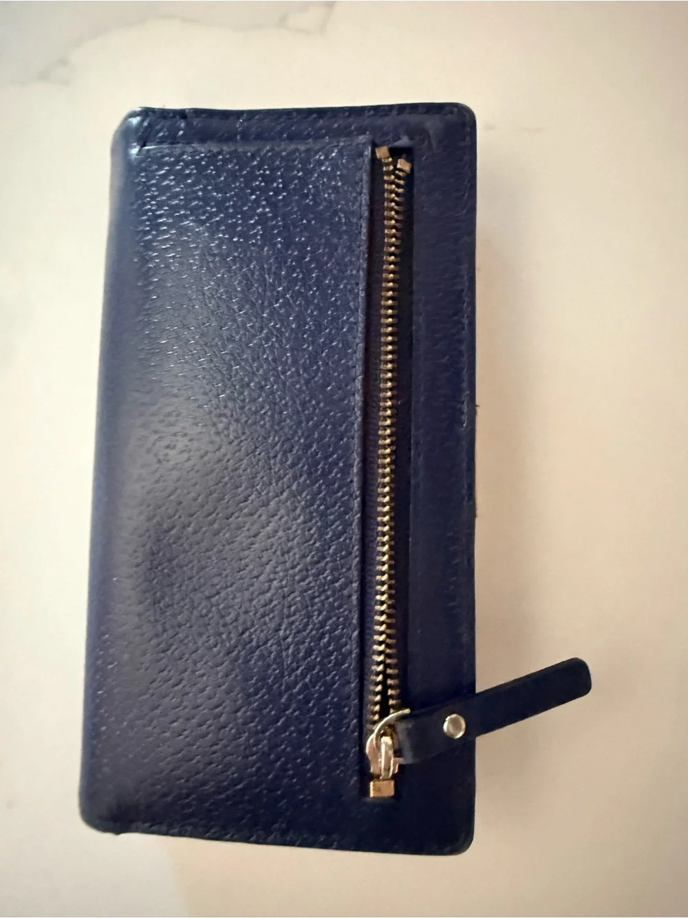 kate spade navy and Beige Leather  bifold women’s Wallet